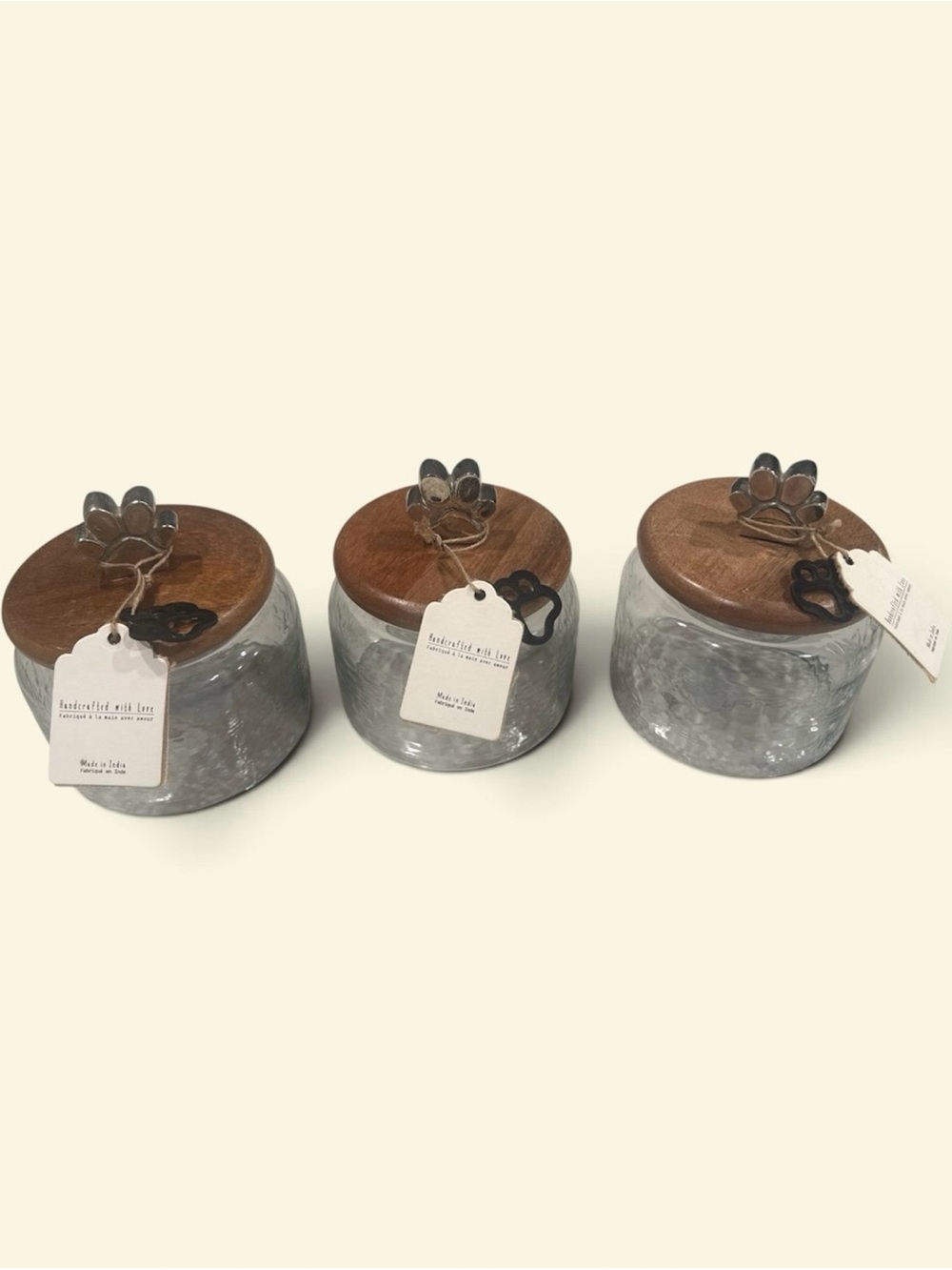 Paw Print Glass Treat Jars